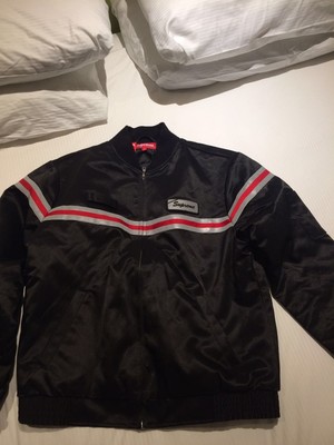 supreme reflective stripe work jacket black